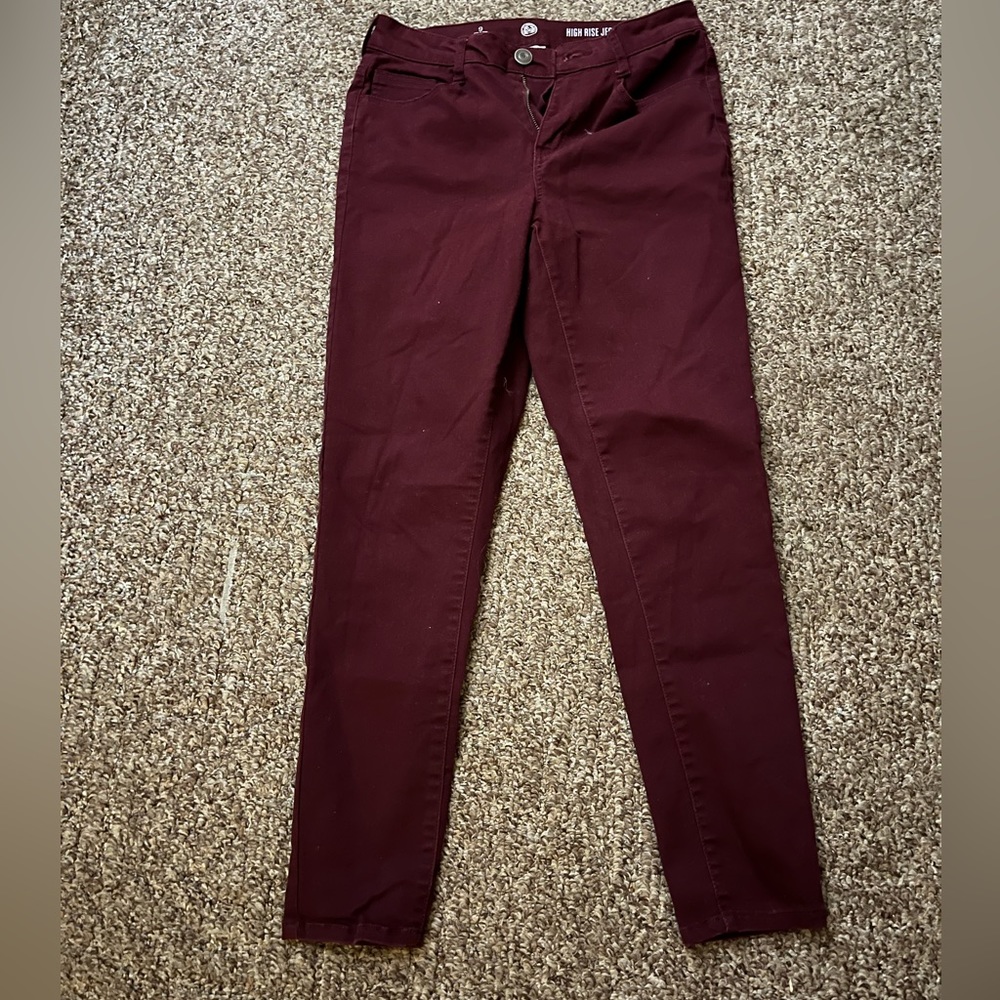 SO Juniors Maroon/Wine High Rise Jeggings